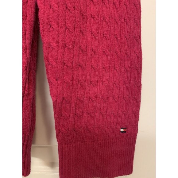 Tommy Hilfiger Cable Knit Sweater Women’s Medium Pink Preppy Light Sweater - Picture 3 of 8